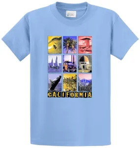 9 California Picture Scenes Printed Tee Shirt