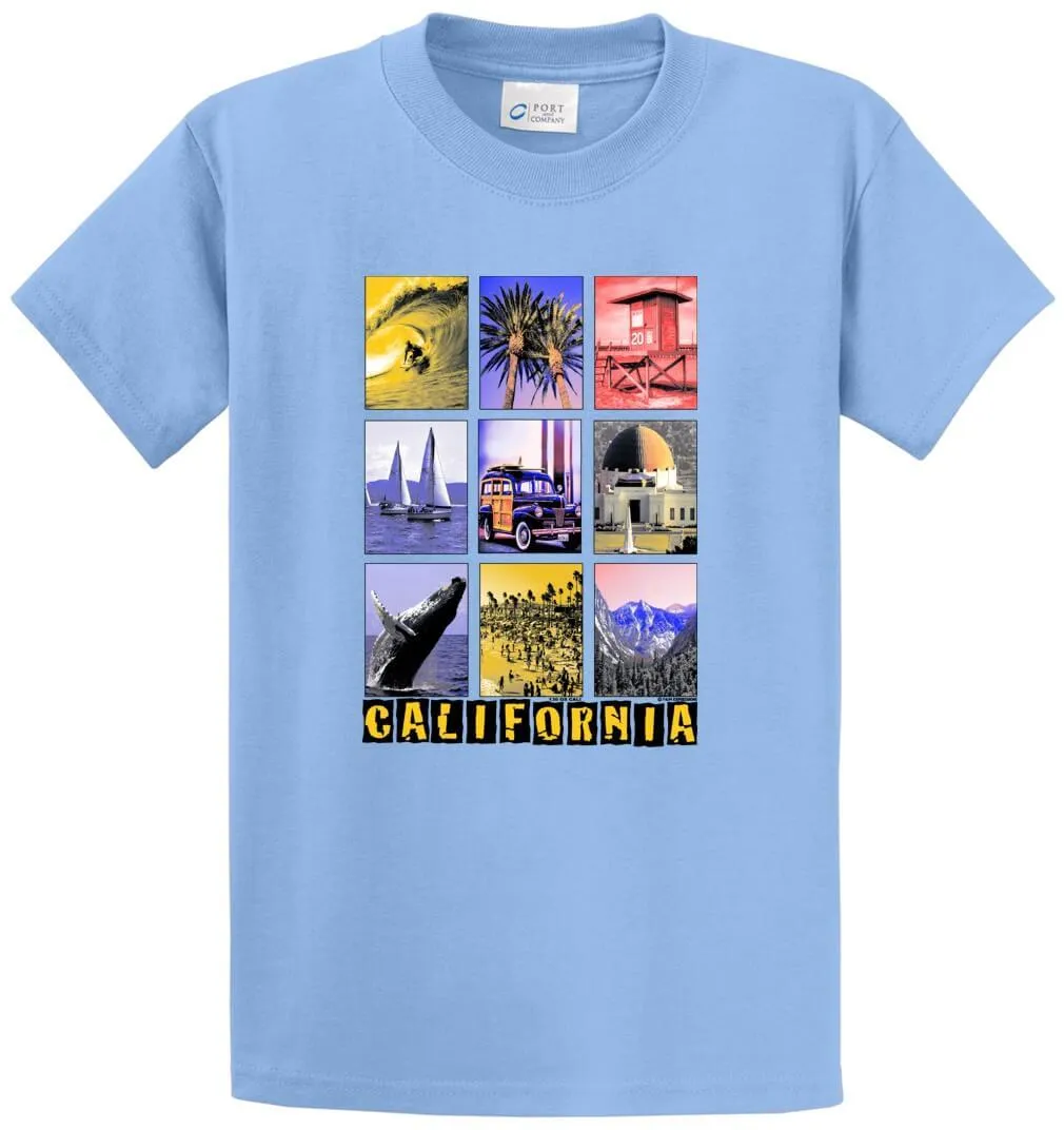 9 California Picture Scenes Printed Tee Shirt