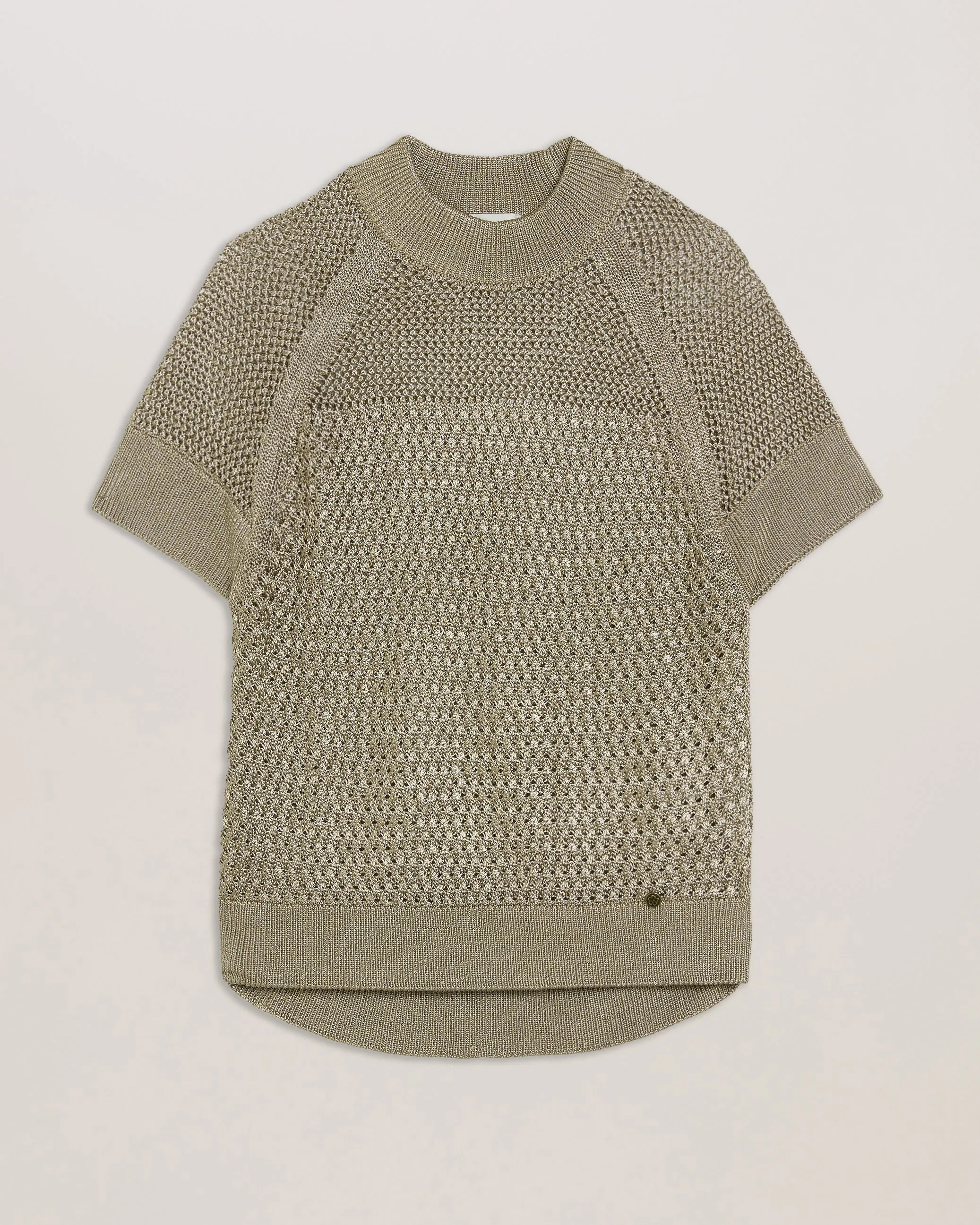 Abaly Metalic Knit Sleeveless Top Natural