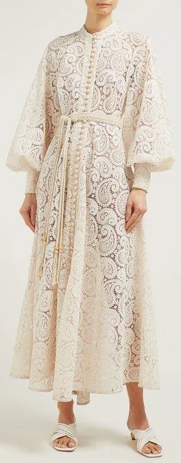 Amari Paisley-Crochet Midi Dress