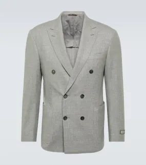 Canali Double-breasted cashmere-blend blazer