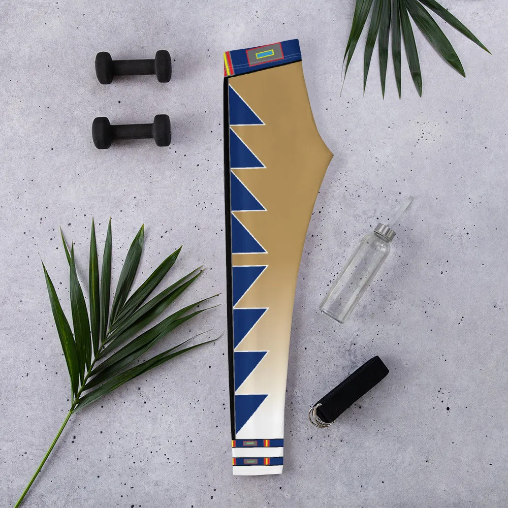 Centered Gold and Blue Fade Leggings