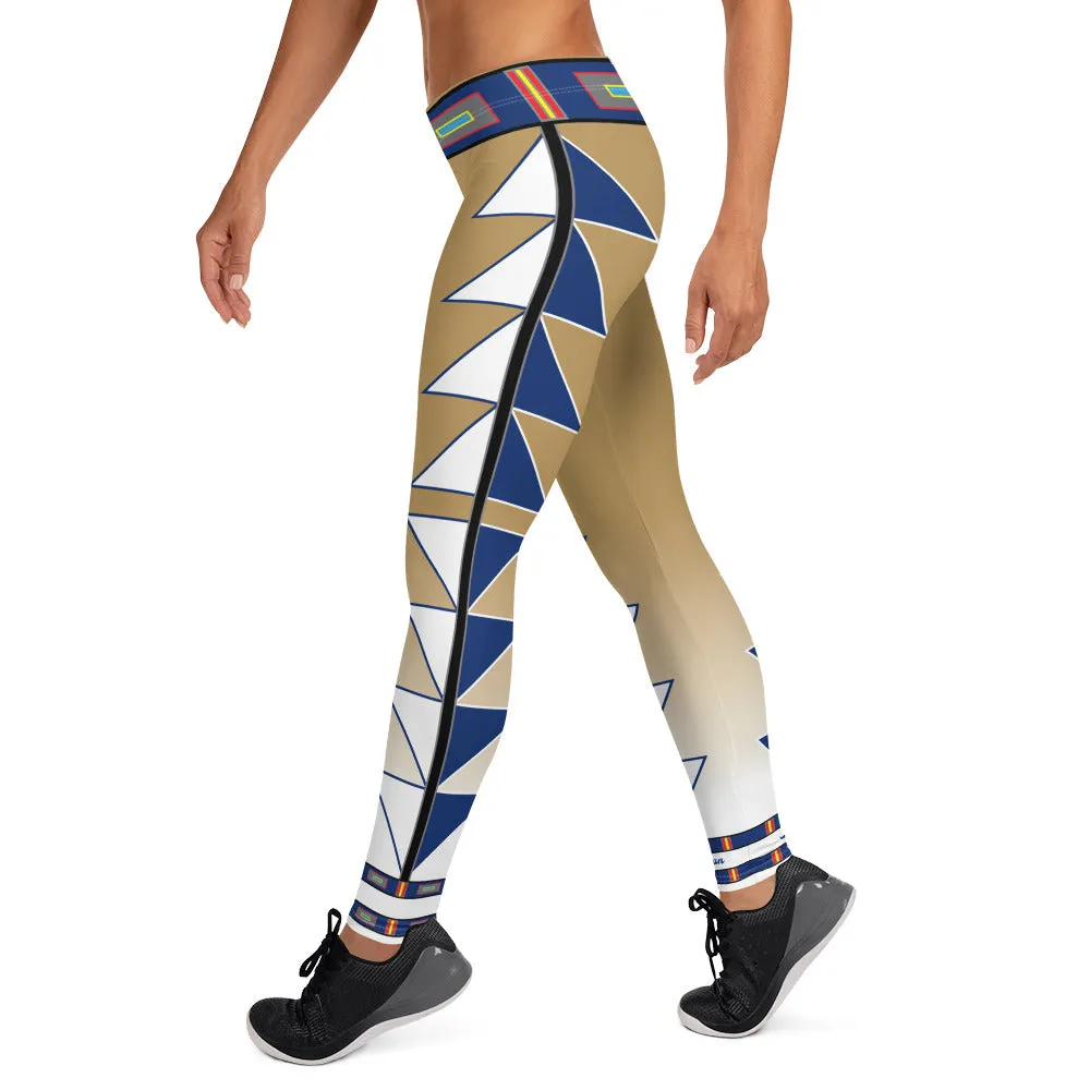Centered Gold and Blue Fade Leggings