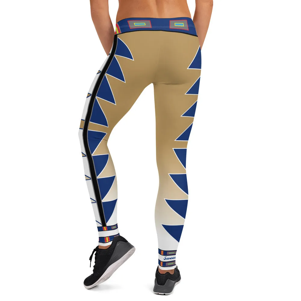 Centered Gold and Blue Fade Leggings