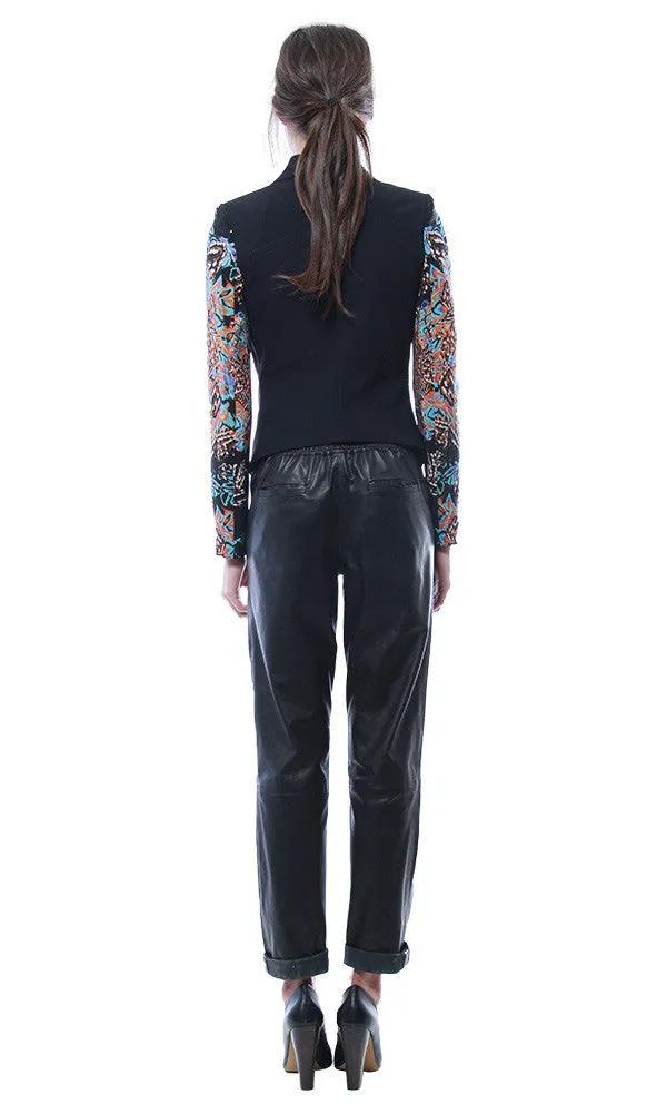 Contrast Sleeve Scuba Blazer