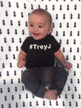 Customized Hashtag Baby Name Bodysuit or T-shirt