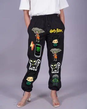Ladies' Black Adjustable Cargo Pants - Harry Potter Magic