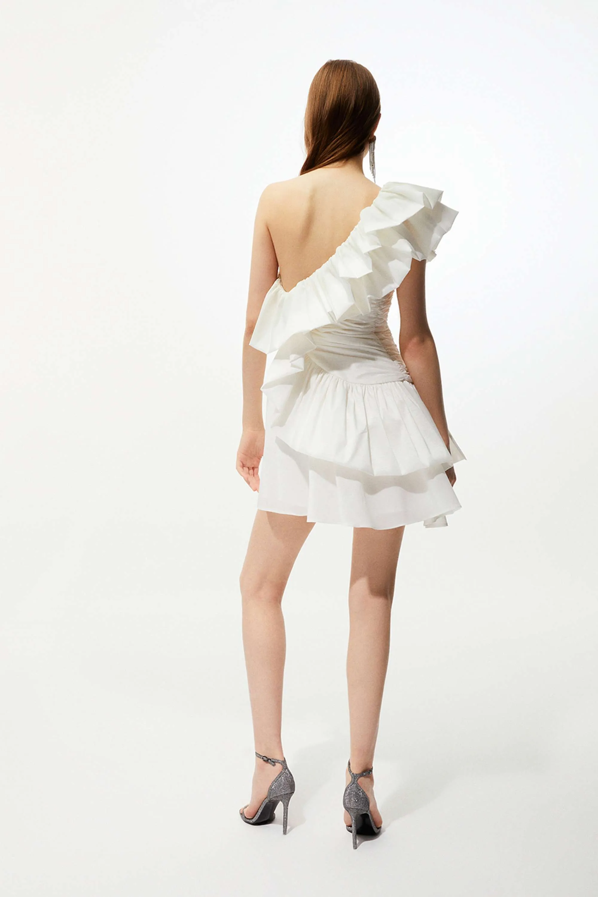 One Shoulder Draped Taffeta Dress (Final Sale)