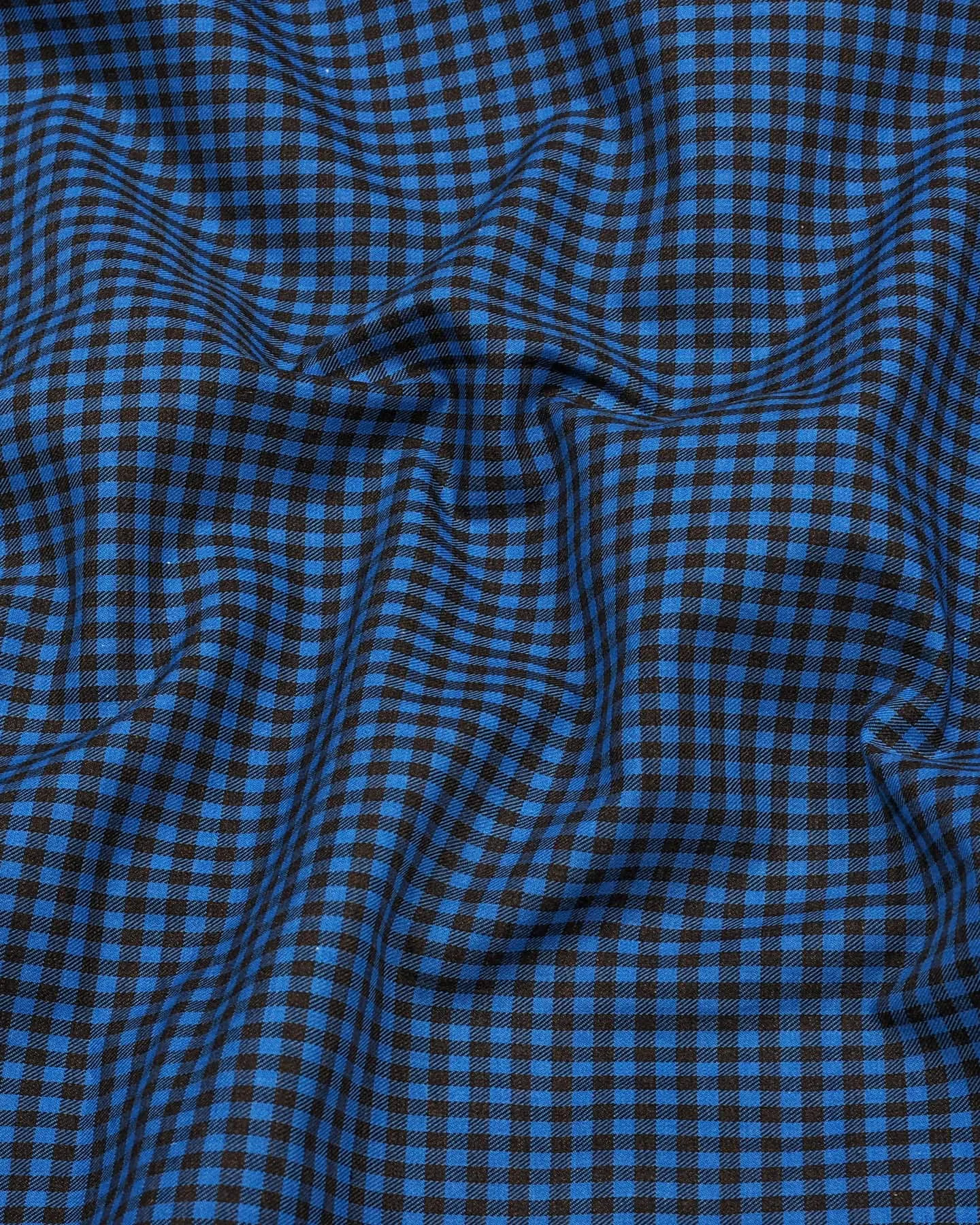 Paradise Blue With Brown Twill Check Premium Cotton Shirt