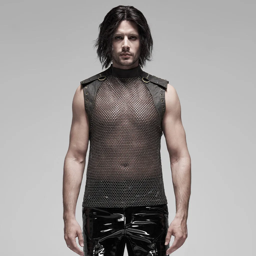 Punk see-through sleeveless vest