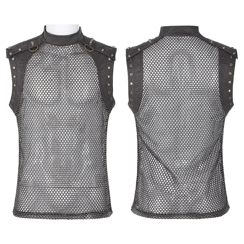 Punk see-through sleeveless vest
