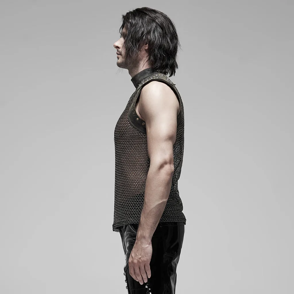 Punk see-through sleeveless vest