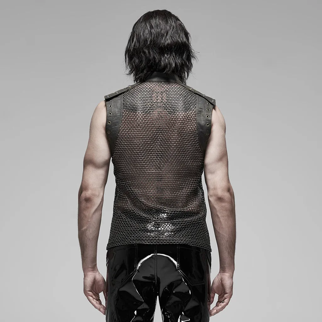 Punk see-through sleeveless vest