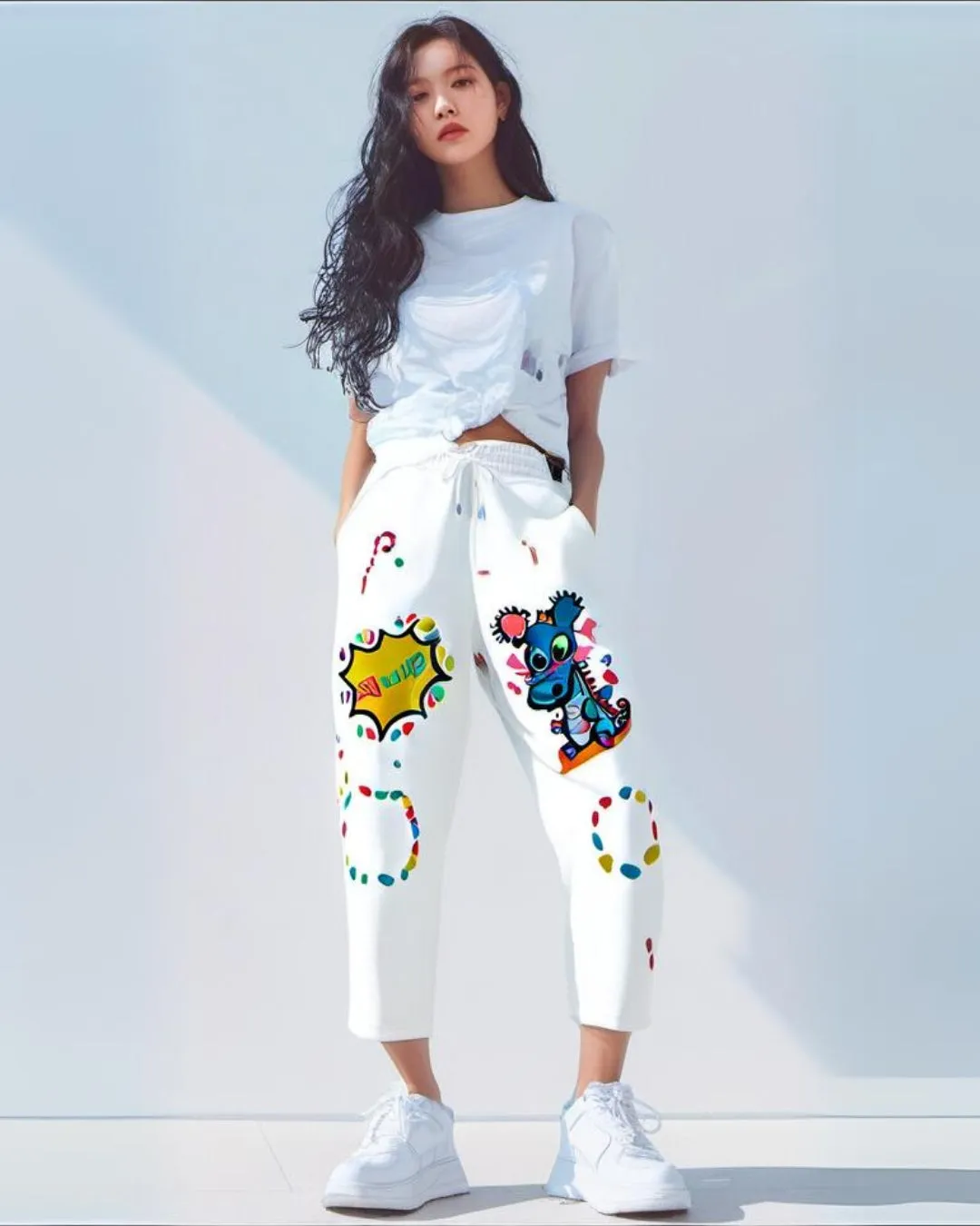 White Cotton Pants for Women - Baby Dino