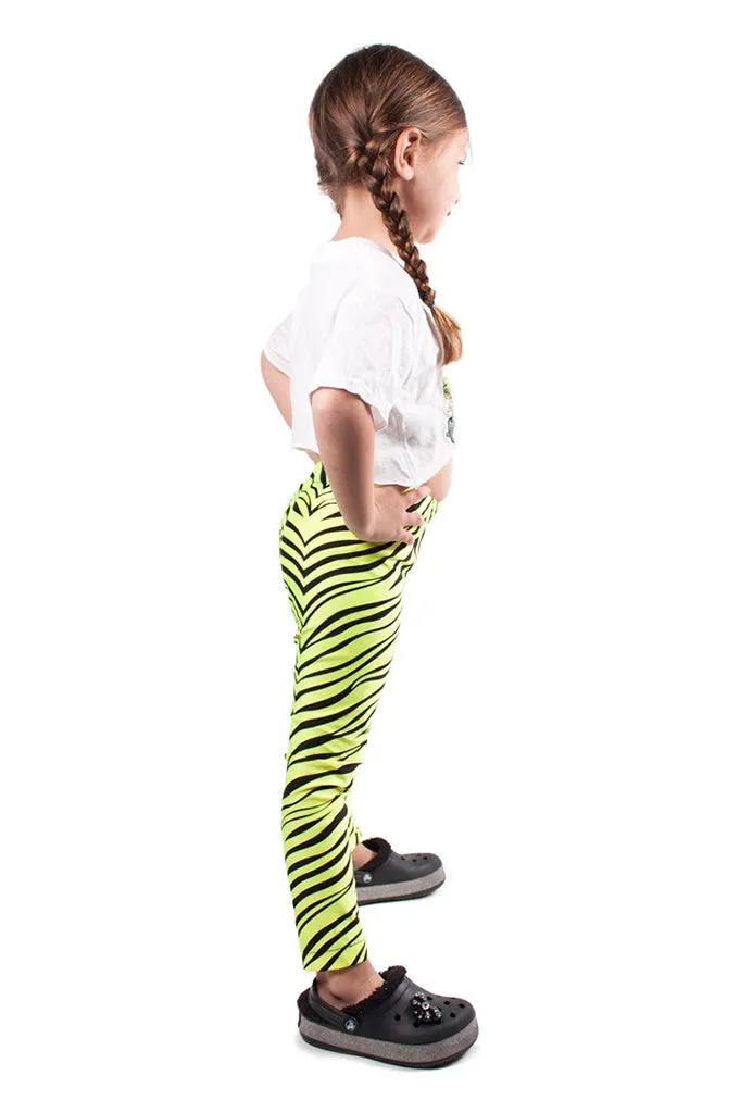 Yellow Zebra Kids Leggings