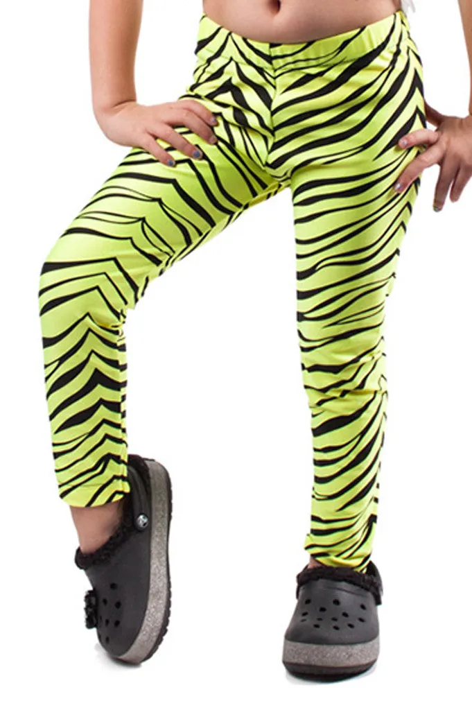 Yellow Zebra Kids Leggings