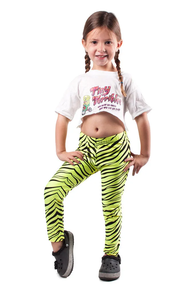 Yellow Zebra Kids Leggings