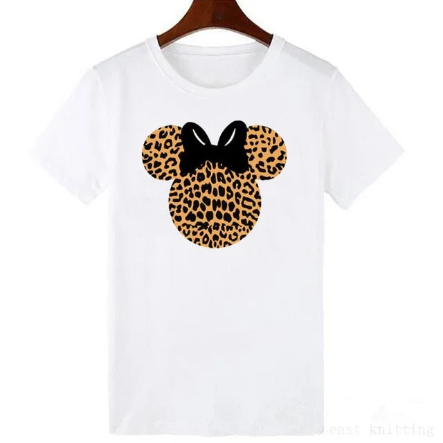 ZOGANKIN Cartoon Print Women T Shirt Summer Casual Short Sleeve O Neck T-shirt Ladies White TShirt Tops Cute Tees Shirt