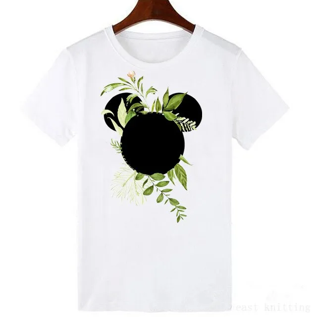 ZOGANKIN Cartoon Print Women T Shirt Summer Casual Short Sleeve O Neck T-shirt Ladies White TShirt Tops Cute Tees Shirt