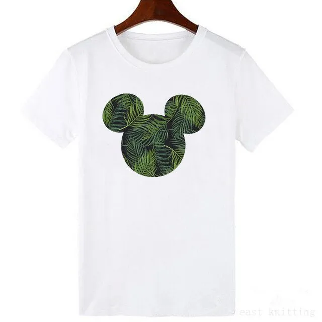 ZOGANKIN Cartoon Print Women T Shirt Summer Casual Short Sleeve O Neck T-shirt Ladies White TShirt Tops Cute Tees Shirt