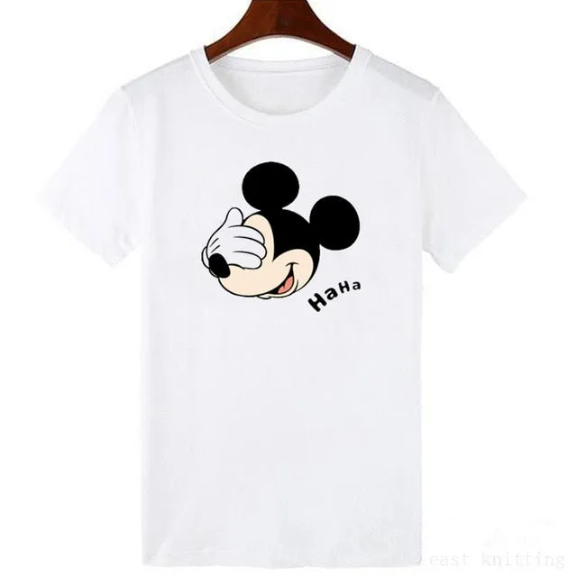ZOGANKIN Cartoon Print Women T Shirt Summer Casual Short Sleeve O Neck T-shirt Ladies White TShirt Tops Cute Tees Shirt